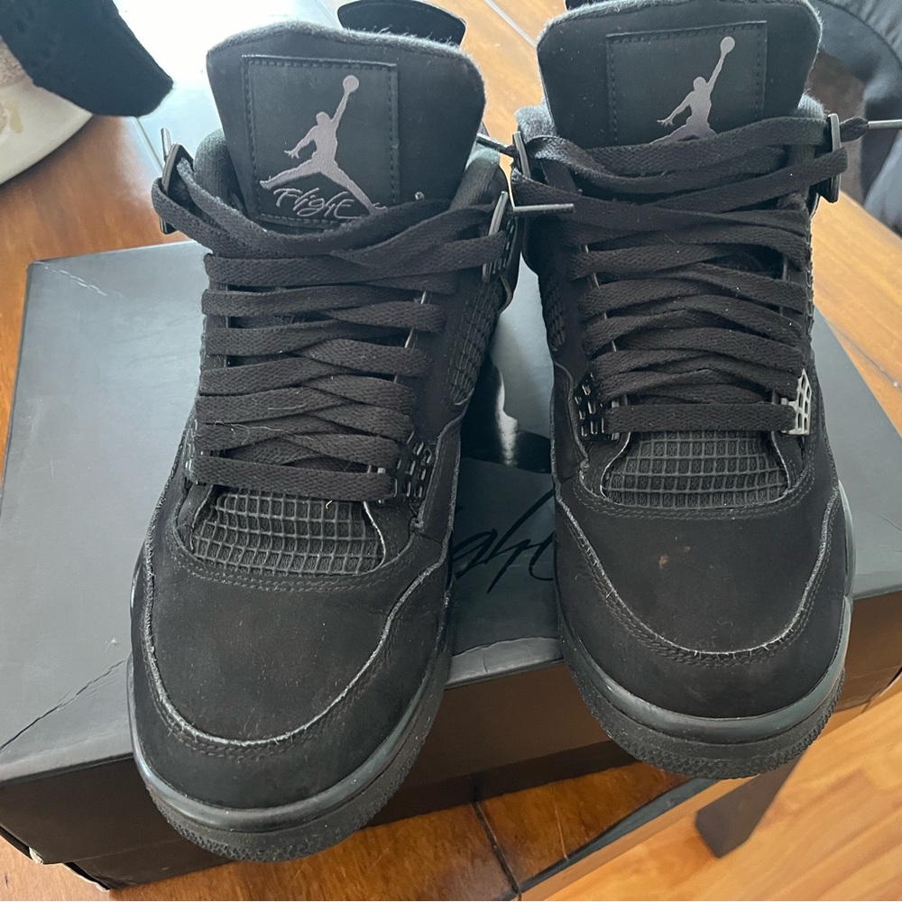 Nike Air Jordan 4 Retro Black Sneakers Men's with box
